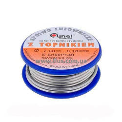 Припій CYNEL (Польща) Solder wire S-Sn60Pb40, flux SW26 / 3 / 2,5% Ø2мм 0,1 кг