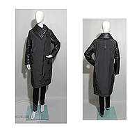 Жіноче пальто весна-осінь в сірому / графітовому кольорі / розмір 46 (46-48)