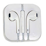 Навушники білі з мікрофоном в коробці EarPods, фото 5