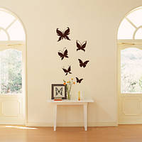 Виниловые наклейки Бабочки набор на стену самоклеющиеся бабочки мотыльки (декоративная пленка оракал) матовая