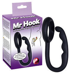 Кольцо для пениса с крюком Mr. Hook черное