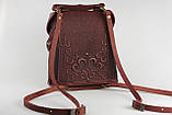 Шкіряний рюкзак ручної роботи, сумочка-рюкзак з авторським тисненням, стиль бохо, фото 3