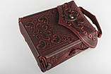 Шкіряний рюкзак ручної роботи, сумочка-рюкзак з авторським тисненням, стиль бохо, фото 4