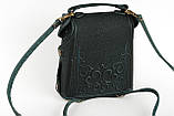 Шкіряний рюкзак ручної роботи, сумочка-рюкзак з авторським тисненням у стилі бохо, фото 3