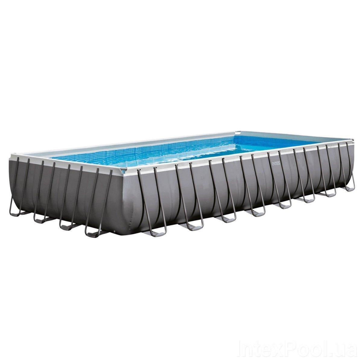 Бассейн каркасный Intex 26374, 975-488-132 см, фильтр-насос, лестница, подстилка, тент