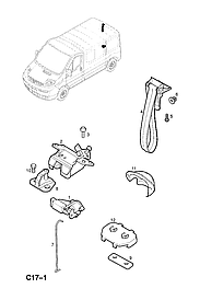 Скоба замка задньої двері (ляди) GM 4407770 93452892 905702202R OPEL VIVARO RENAULT TRAFIC
