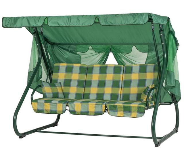 Качели Вилла (Бязь, Желто-зеленая клетка) Качели Вилла (Бязь, Желто-зеленая клетка)