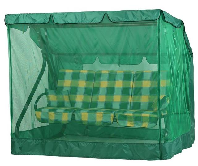 Качели Вилла (Бязь, Желто-зеленая клетка) + москитаня сетка Качели Вилла (Бязь, Желто-зеленая клетка) + москитаня сетка