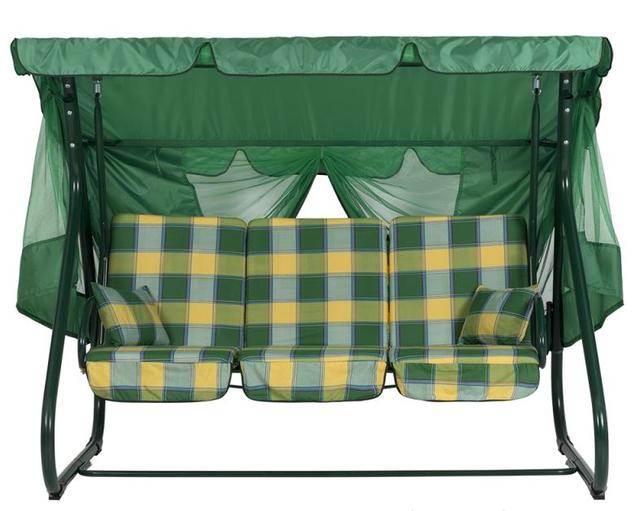 Качели Вилла (Бязь, Желто-зеленая клетка) фото 2 Качели Вилла (Бязь, Желто-зеленая клетка) фото 2