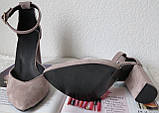 Mante! Гарні жіночі шкіряні босоніжки туфлі підбор 10 см весна літо Лате класичні замшеві туфельки, фото 4