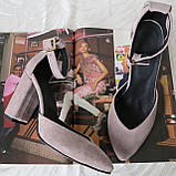 Mante! Гарні жіночі шкіряні босоніжки туфлі підбор 10 см весна літо Лате класичні замшеві туфельки, фото 5
