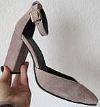 Mante! Гарні жіночі шкіряні босоніжки туфлі підбор 10 см весна літо Лате класичні замшеві туфельки, фото 7