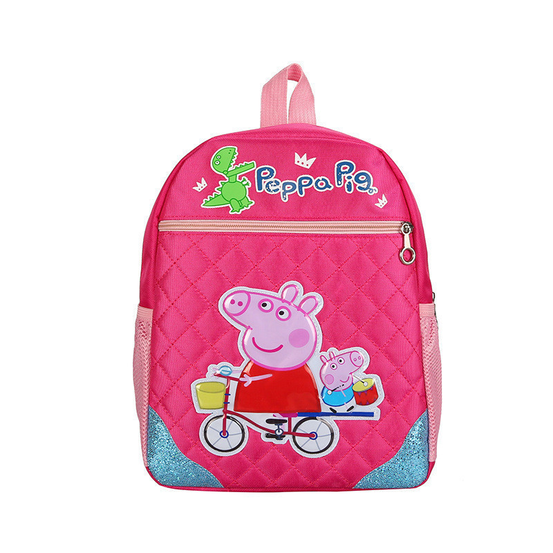 Шкільний рюкзак для дівчинки з малюнком Peppa Pig темно-рожевий