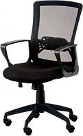 Офісне чорне крісло Admit black Special4You сітчаста спинка, чорне сидіння