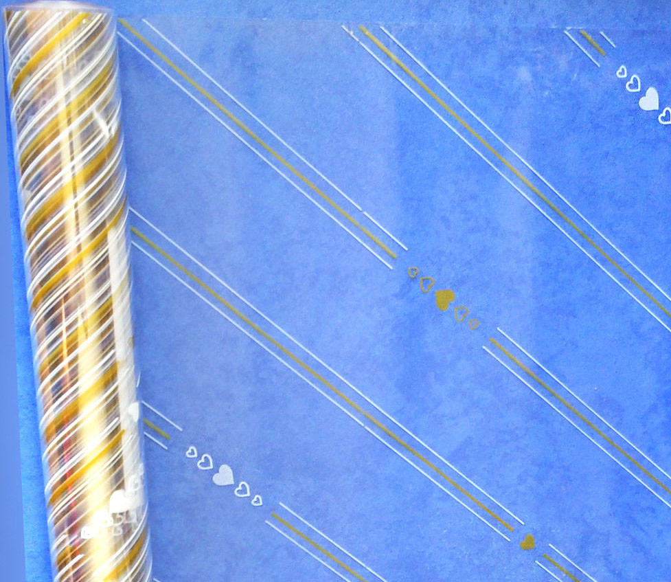 Плівка прозора з малюнком Діагональ золота 60 см 400 г, фото 1