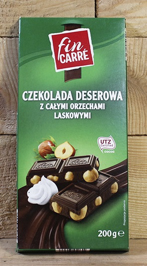 Шоколад десертний Fin Carre (з цільним лісовим горіхом) Німеччина 200г, фото 1