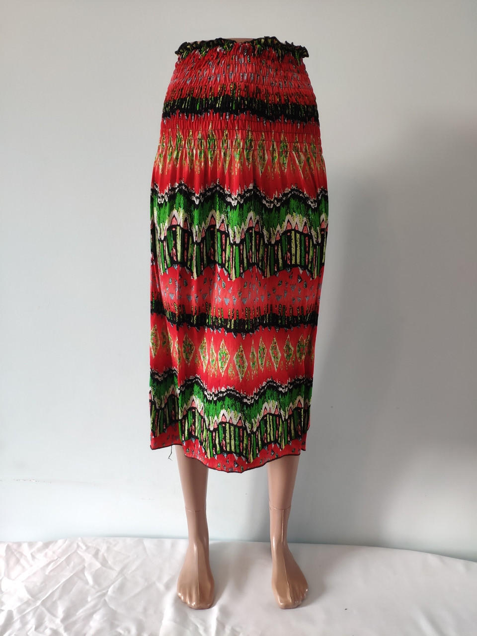 Сарафан-спідниця літній TATU на гумці, тканина олива