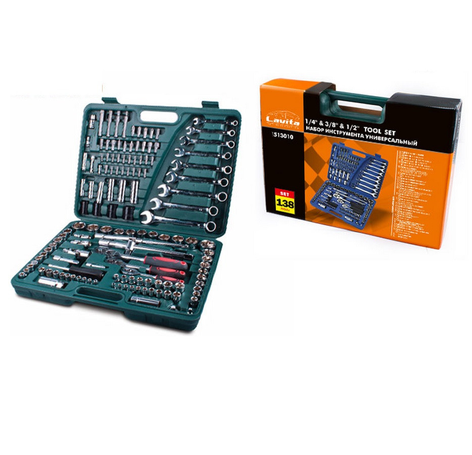 Набір інструменту універсальний 1/4",3/8",1/2" 138 од Lavita LA513010, фото 1