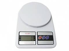 Електронні ваги кухонні Electronic Kitchen Scale SF-400 7 кг з дисплеєм Білий