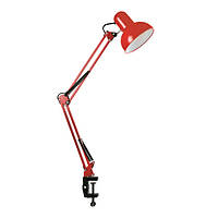 Настільна лампа на струбцині E27 LU-074-1800 червона TM LUMANO