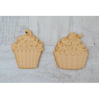 Набір фігур з фанери 0,4 "Підставка під гаряче "Капкейки", 2 шт., упаковка 15*12 див.