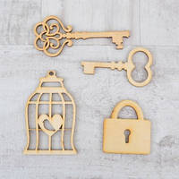 Набір фігур з фанери 0,4 "Вінтаж - 2", 4 шт., упаковка 15*12 див.