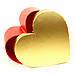 Подарункова коробка Серце червоне із золотою кришкою 29 х 28 x 16 см, фото 3