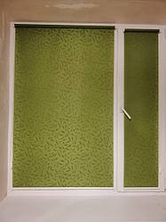 Рулонні штори НАТУРА 2098 оливковий з фіксацією