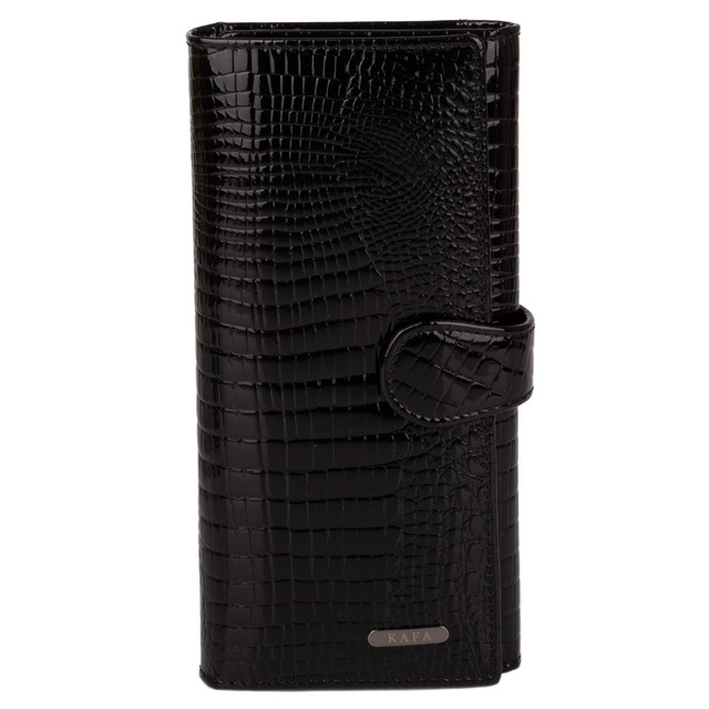 женский лаковый черный кошелек