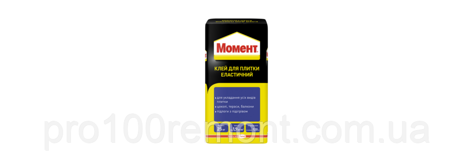 Клей для плитки Момент еластичний, 25 кг