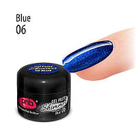 Shimmer Gel Paste/Гель паста із шимером PNB 06 Blue, синій, 5 мл