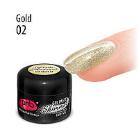 Shimmer Gel Paste/Гель паста із шимером PNB 02 Gold, золото, 5 мл