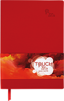 Блокнот діловий TOUCH ME LOGO2U А5, 96арк., клітка, гнучка обкладинка червоний
