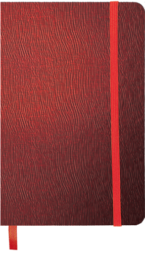 Блокнот діловий INGOT 125х195мм, 80л., клітка, обкладинка-штучна шкіра, червоний