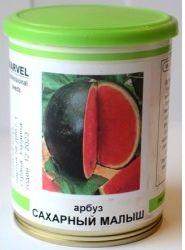Насіння раннього  кавуна сорт Цукровий Малюк  у банці 100 г  MARVEL, фото 1