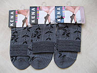 Носки женские капроновые Kena серие с усиленной пяткой и узором