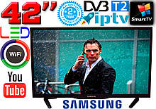 ХІТ телевізори Samsung SmartTV 42" Slim,4K 3840x2160 UHDTV, LED, IPTV, Android 11, T2,WIFI, USB
