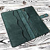 Шкіряний портмоне "Malachite" ручної роботи, натуральна шкіра, на кнопках магнітах, клатч, гаманець, фото 2