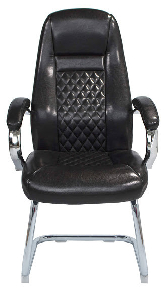 Офісне крісло на полозьяъ Richman Флоренція-CF чорний кожзам