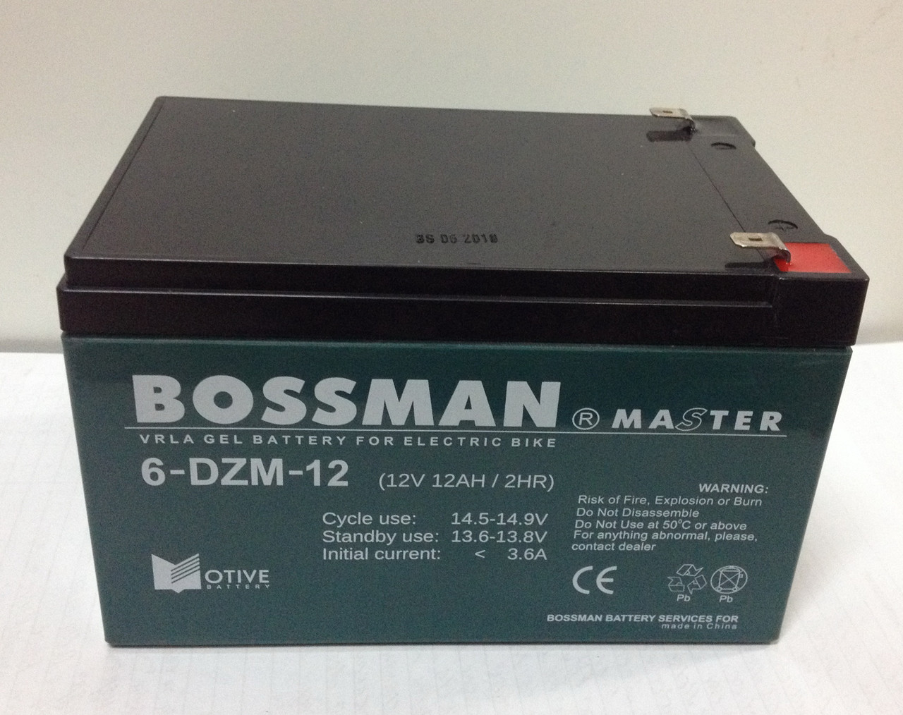 Свинцово-кислотный аккумулятор для электровелосипедов 12V 12Ah Bossman-Master 6DZM12 - фото 2 - id-p32390534