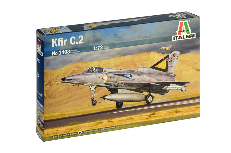 Збірна модель військового літака KFIR C.2. 1/72 ITALERI 1408