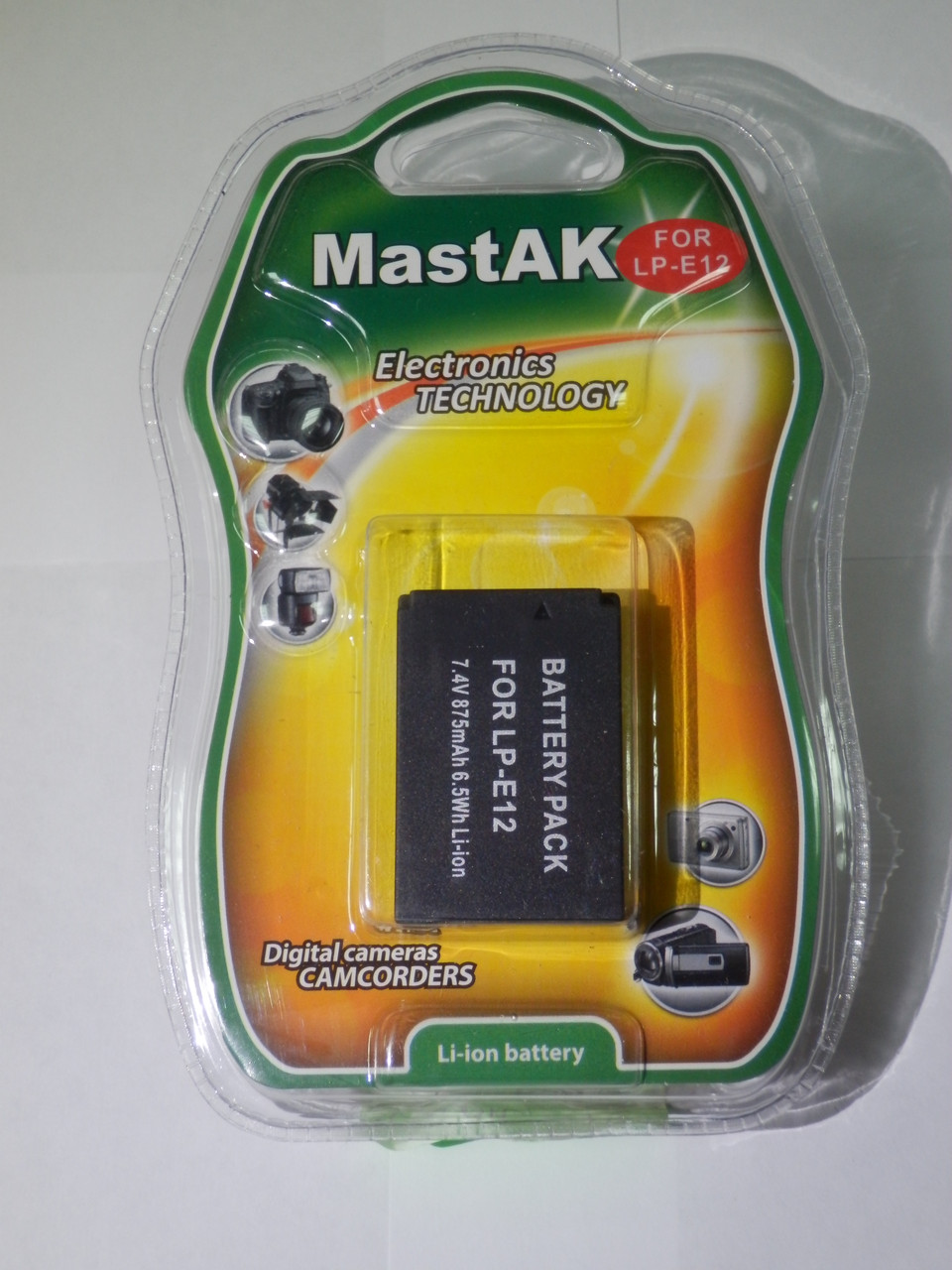 Акумулятор тм"Mastak" аналог Canon LP-E12 7,4 v 820mAh, фото 1