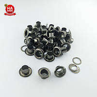 Люверси для одягу 4 мм (No2) Блек нікель, Туреччина (100 шт.)