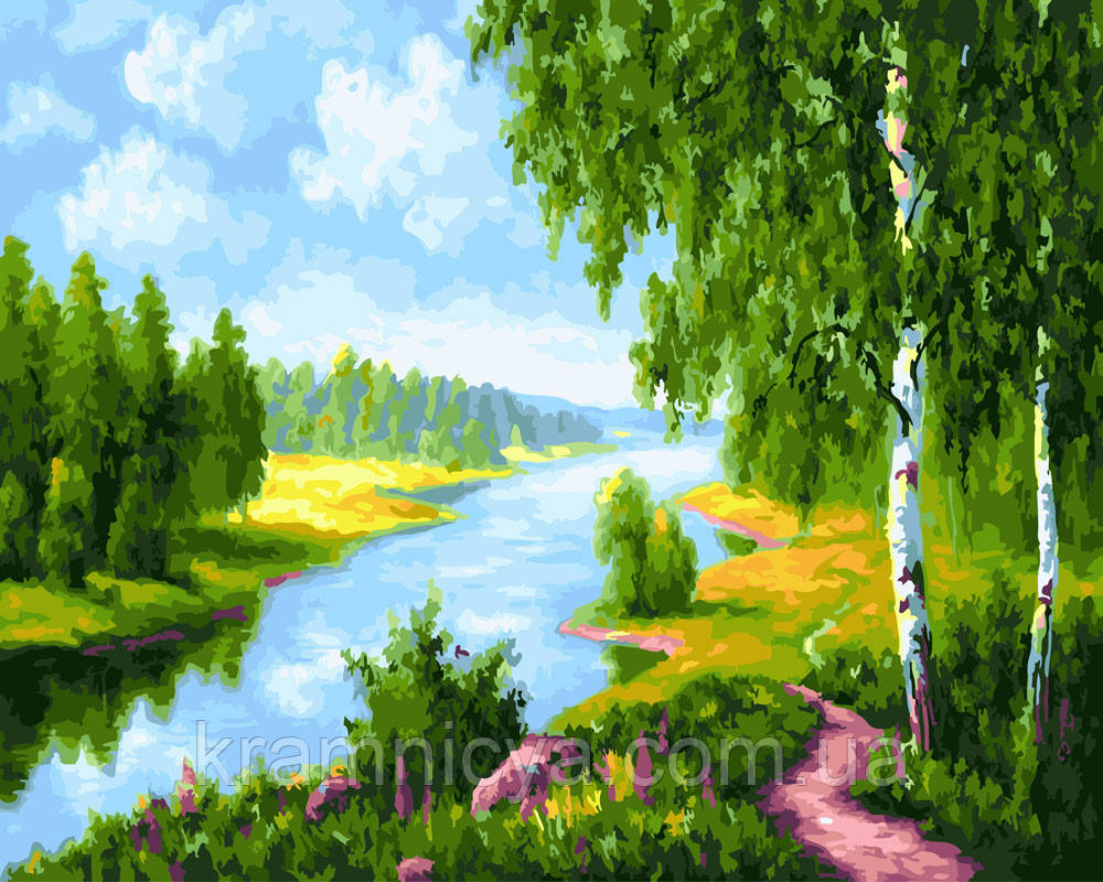 Картина за номерами 40х50 Берізки біля річки (GX22577)