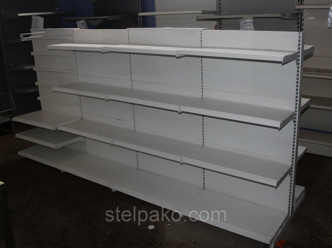 РЯД торговий стелаж двосторонній (гострий) «Lider» 150x300 см. Б/у