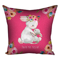 Габардинова подушка з принтом для декору Люблю тебе матусю (3P_19F050_UKR)