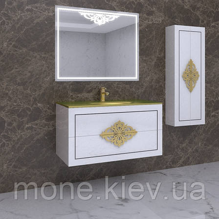 Комплект меблів у ванну кімнату "Крістіна" (тумба + караковина + сталь + дзеркало +пенал), фото 1