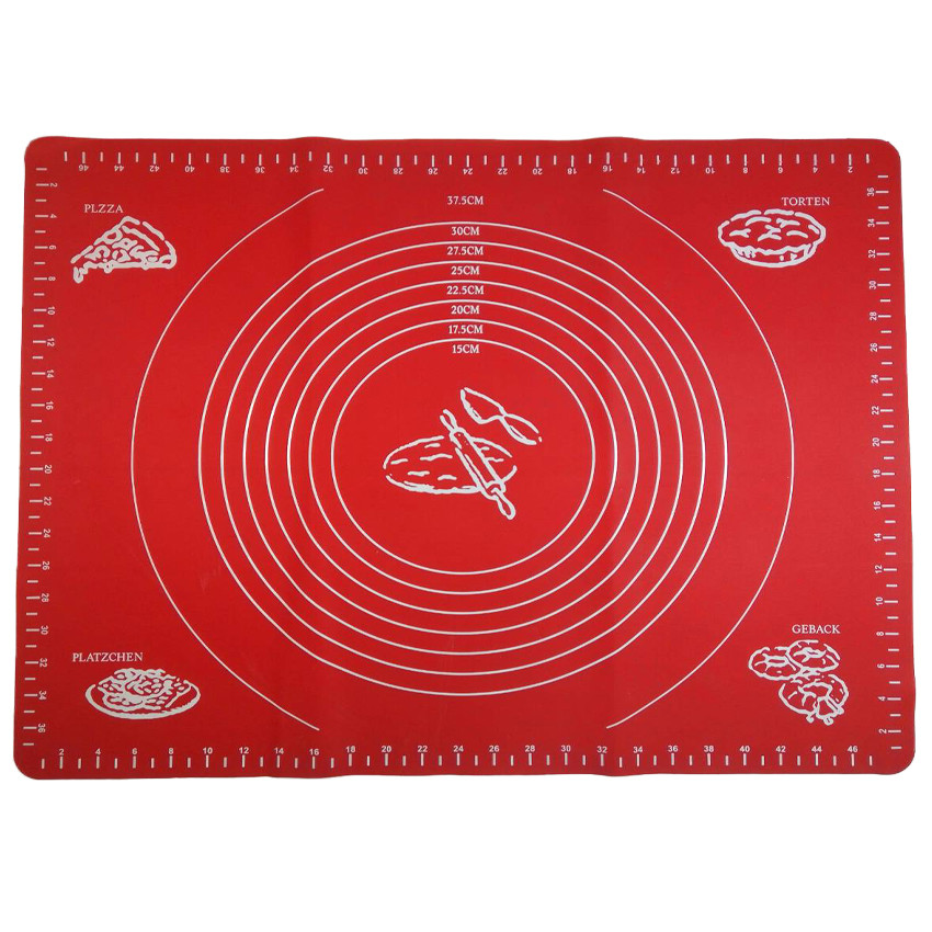 Силіконовий килимок A-PLUS для випікання та розкочування тіста 50*40 см червоний 586457, фото 1