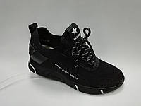 Кросівки чорні на товстій підошві. Снікерси.