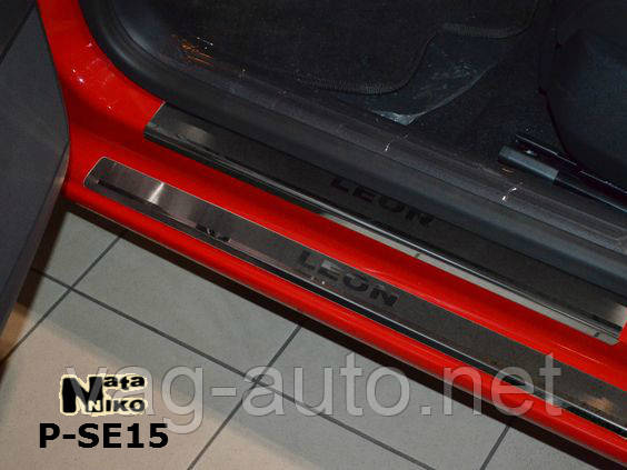 Накладки на пороги з н/з Seat LEON III 2013р.>